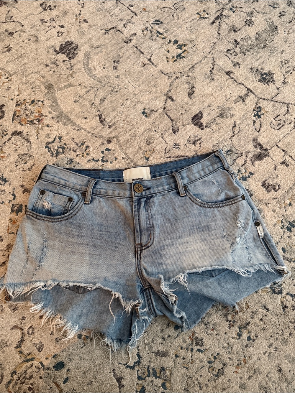 One Teaspoon Marlons Denim Cutoff Shorts in Indigo